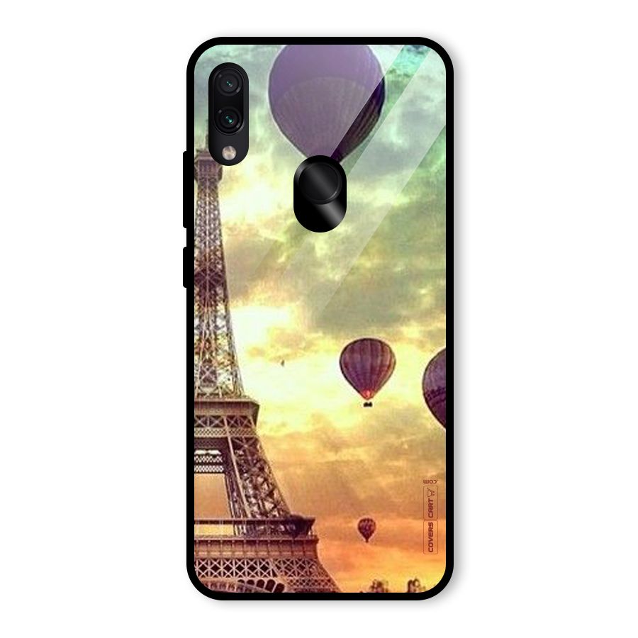 Artsy Hot Balloon And Tower Glass Back Case for Redmi Note 7