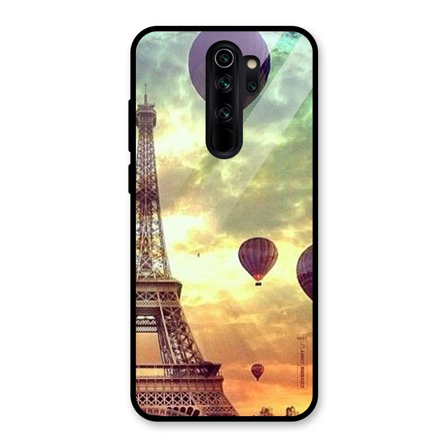 Artsy Hot Balloon And Tower Glass Back Case for Redmi Note 8 Pro