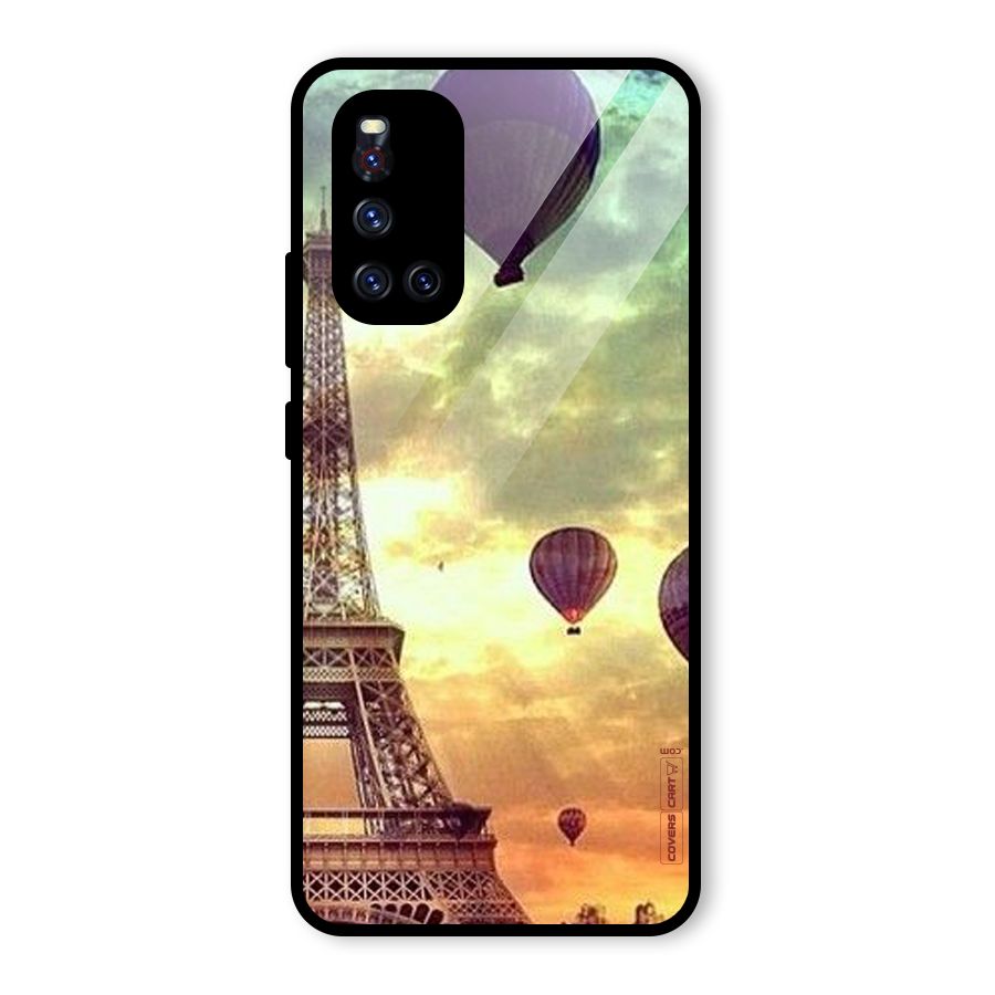 Artsy Hot Balloon And Tower Glass Back Case for Vivo V19