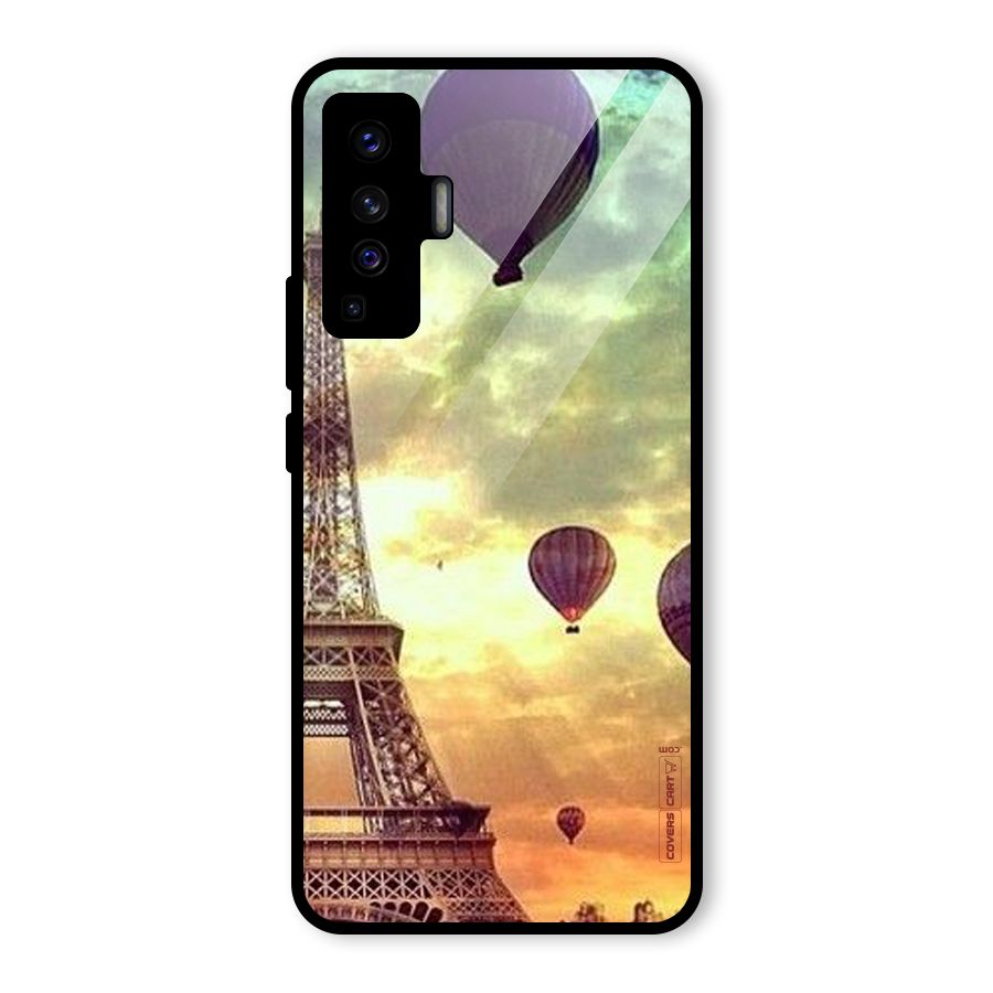 Artsy Hot Balloon And Tower Glass Back Case for Vivo X50