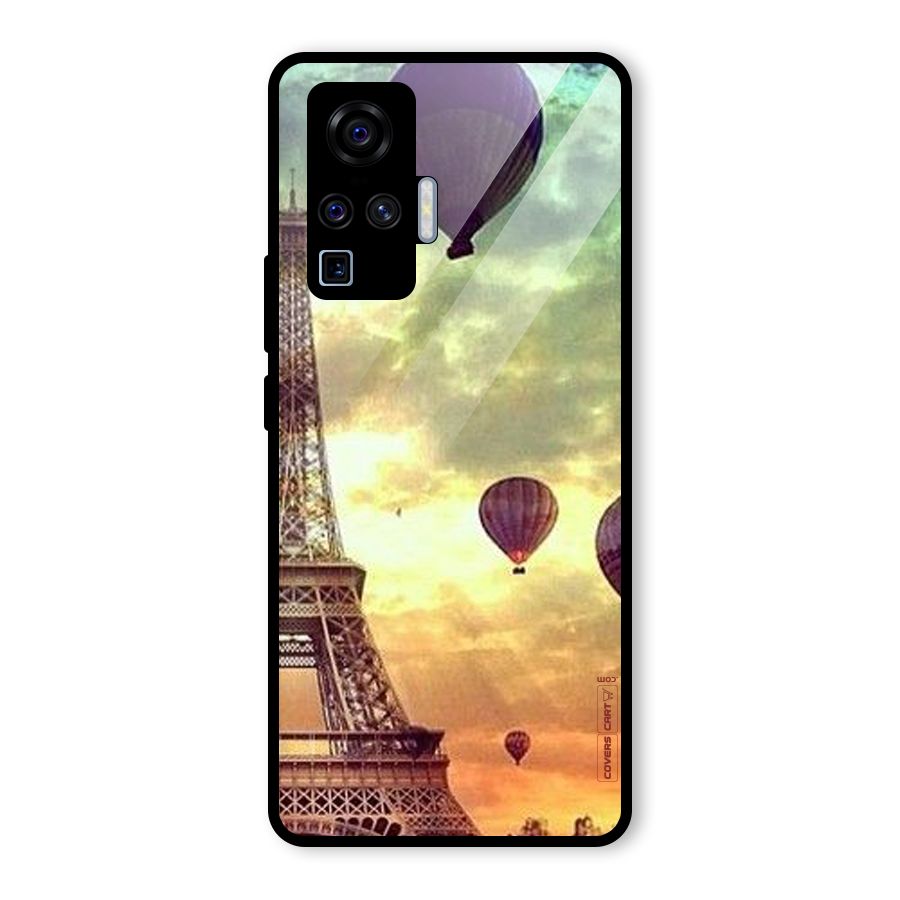 Artsy Hot Balloon And Tower Glass Back Case for Vivo X50 Pro