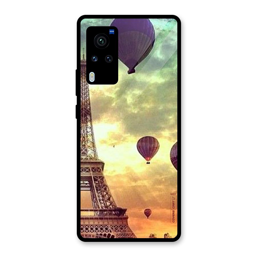 Artsy Hot Balloon And Tower Glass Back Case for Vivo X60 Pro