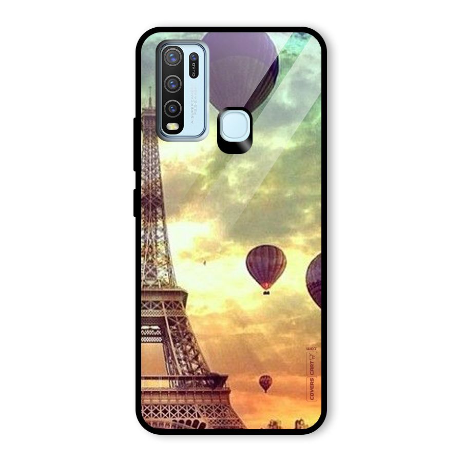 Artsy Hot Balloon And Tower Glass Back Case for Vivo Y50
