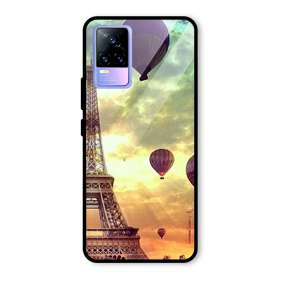 Artsy Hot Balloon And Tower Glass Back Case for Vivo Y73