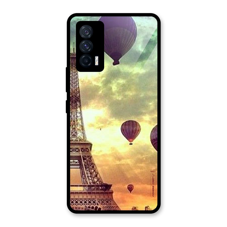Artsy Hot Balloon And Tower Glass Back Case for Vivo iQOO 7 5G