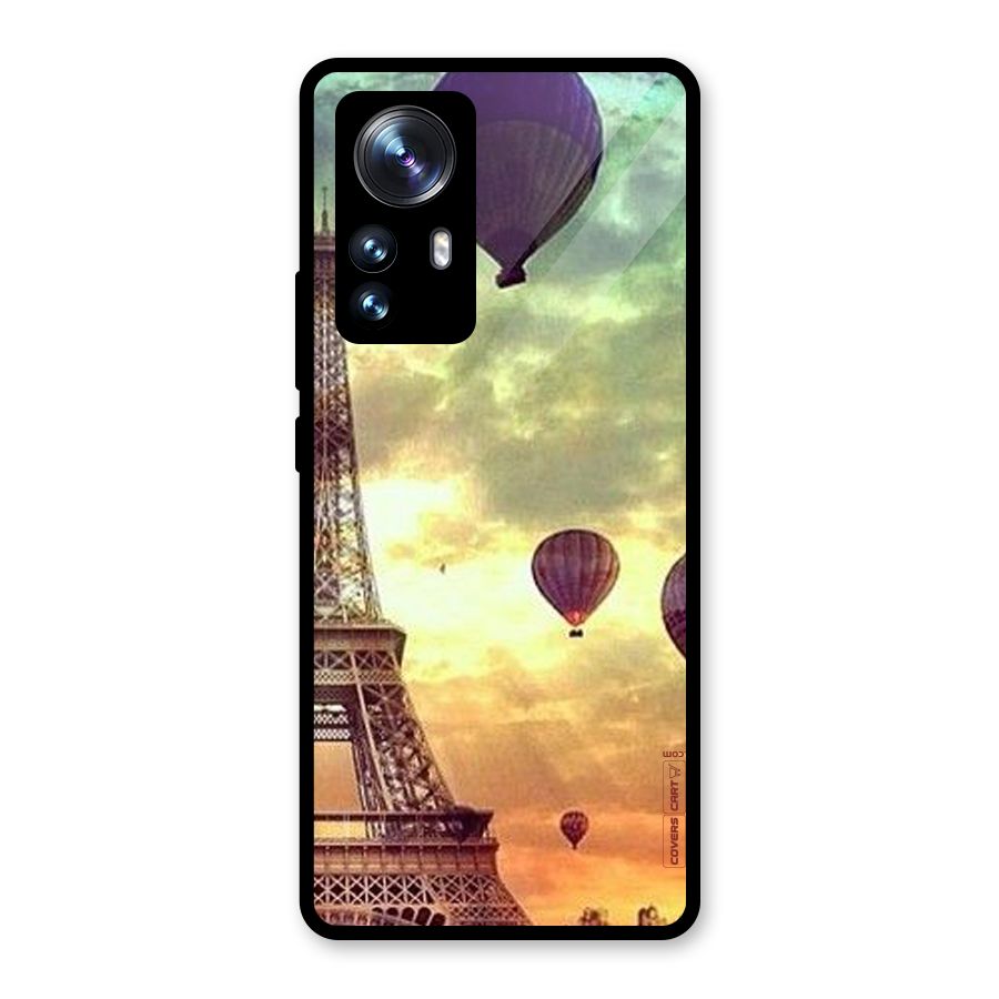 Artsy Hot Balloon And Tower Glass Back Case for Xiaomi 12 Pro