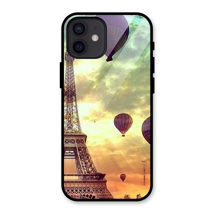 Artsy Hot Balloon And Tower Glass Back Case for iPhone 12