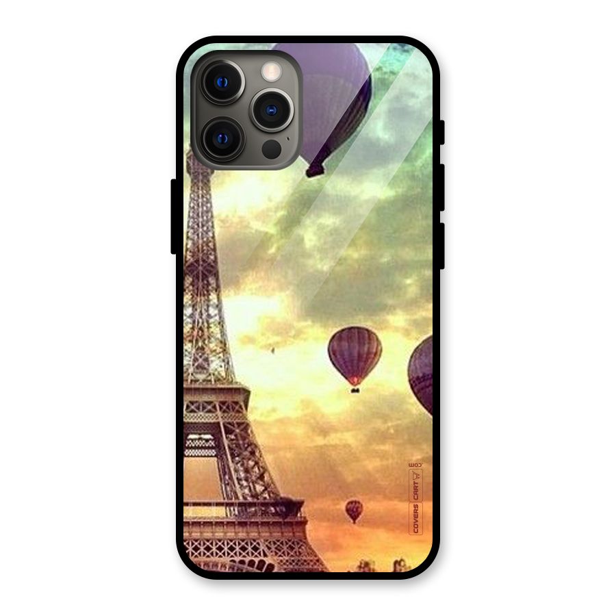 Artsy Hot Balloon And Tower Glass Back Case for iPhone 12 Pro Max