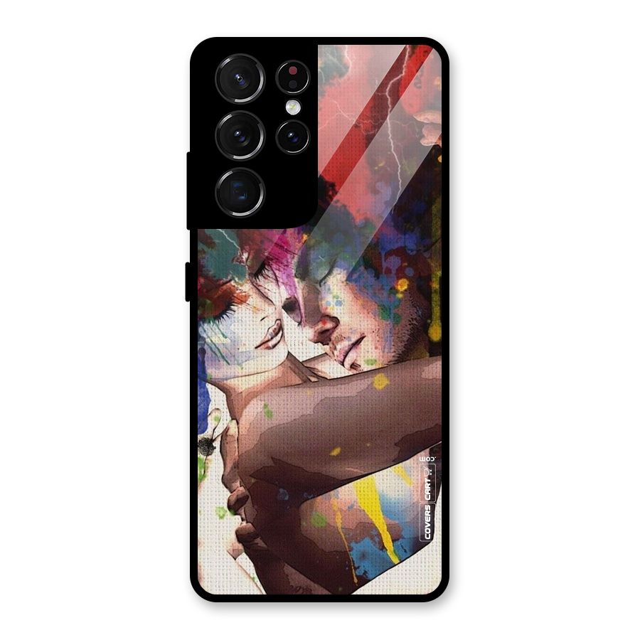 Artsy Romance Glass Back Case for Galaxy S21 Ultra 5G