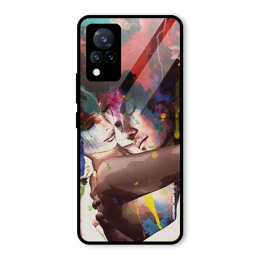 Artsy Romance Glass Back Case for Vivo V21 5G