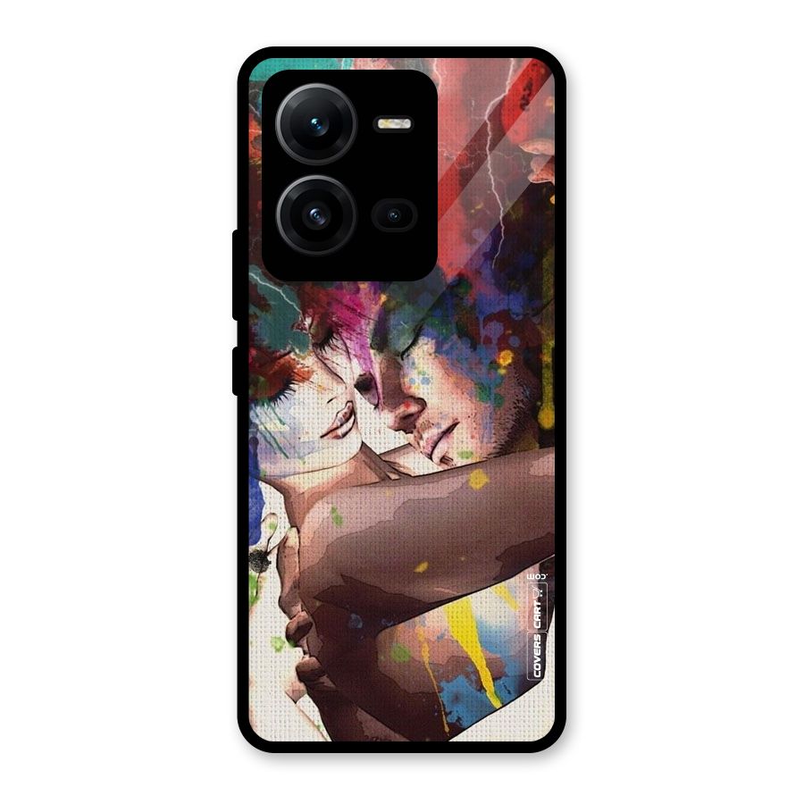 Artsy Romance Glass Back Case for Vivo V25