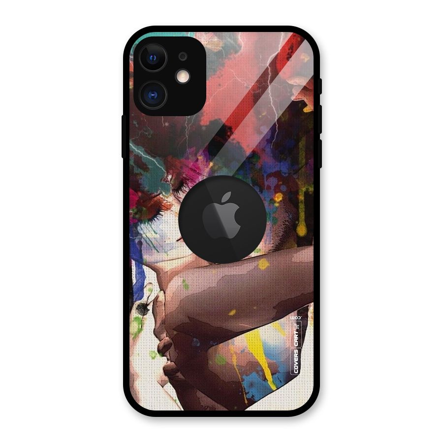 Artsy Romance Glass Back Case for iPhone 11 Logo Cut