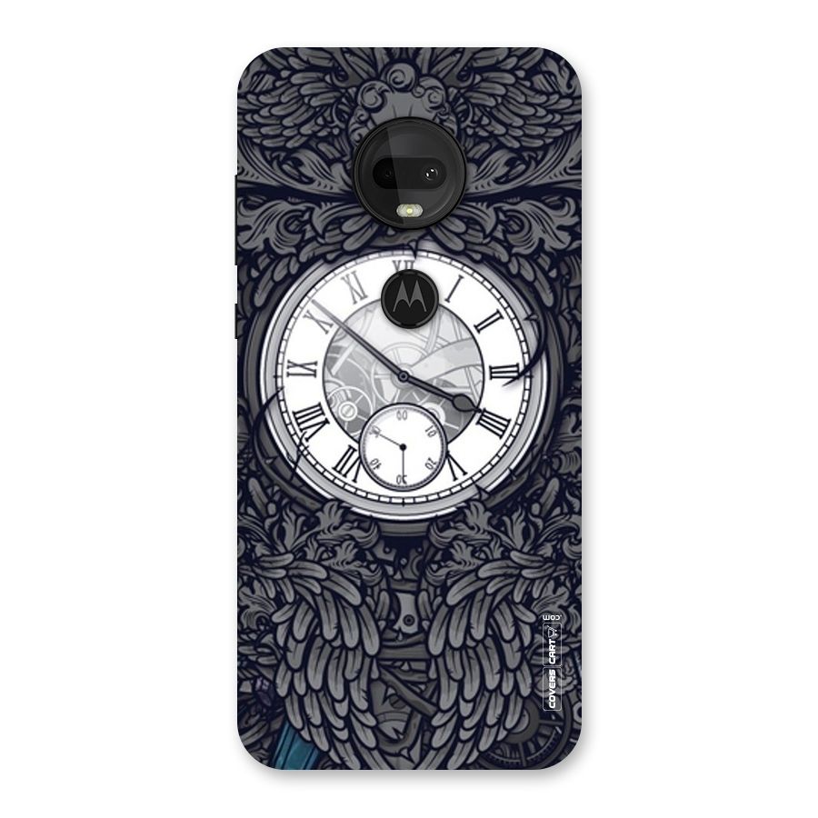 Artsy Wall Clock Back Case for Moto G7