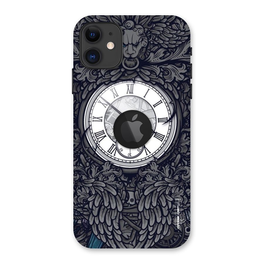 Artsy Wall Clock Back Case for iPhone 11 Logo Cut