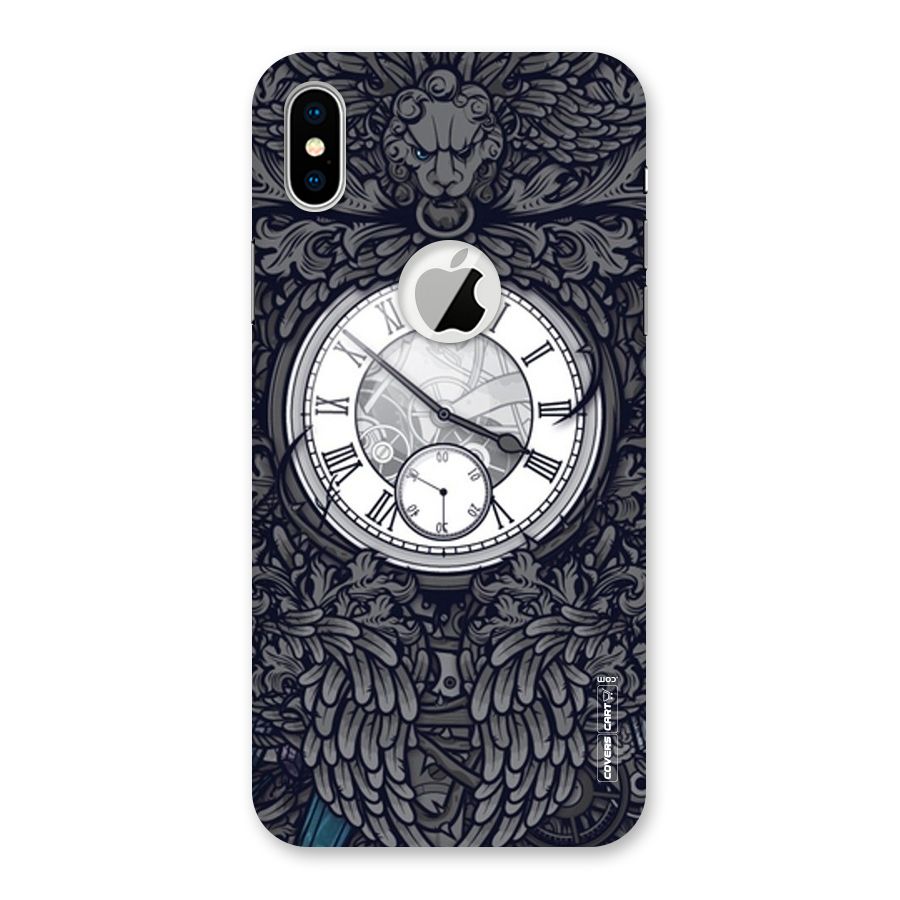Artsy Wall Clock Back Case for iPhone X Logo Cut