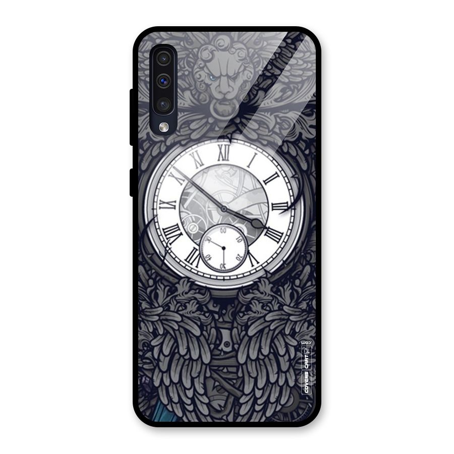 Artsy Wall Clock Glass Back Case for Galaxy A50