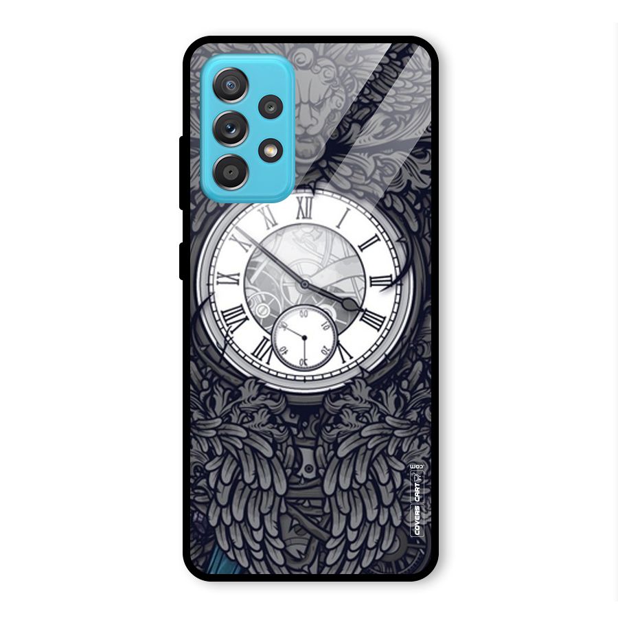 Artsy Wall Clock Glass Back Case for Galaxy A52s 5G
