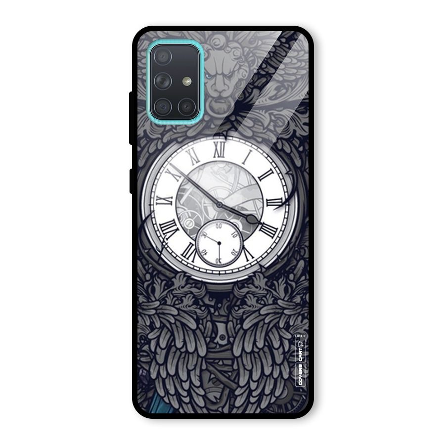 Artsy Wall Clock Glass Back Case for Galaxy A71