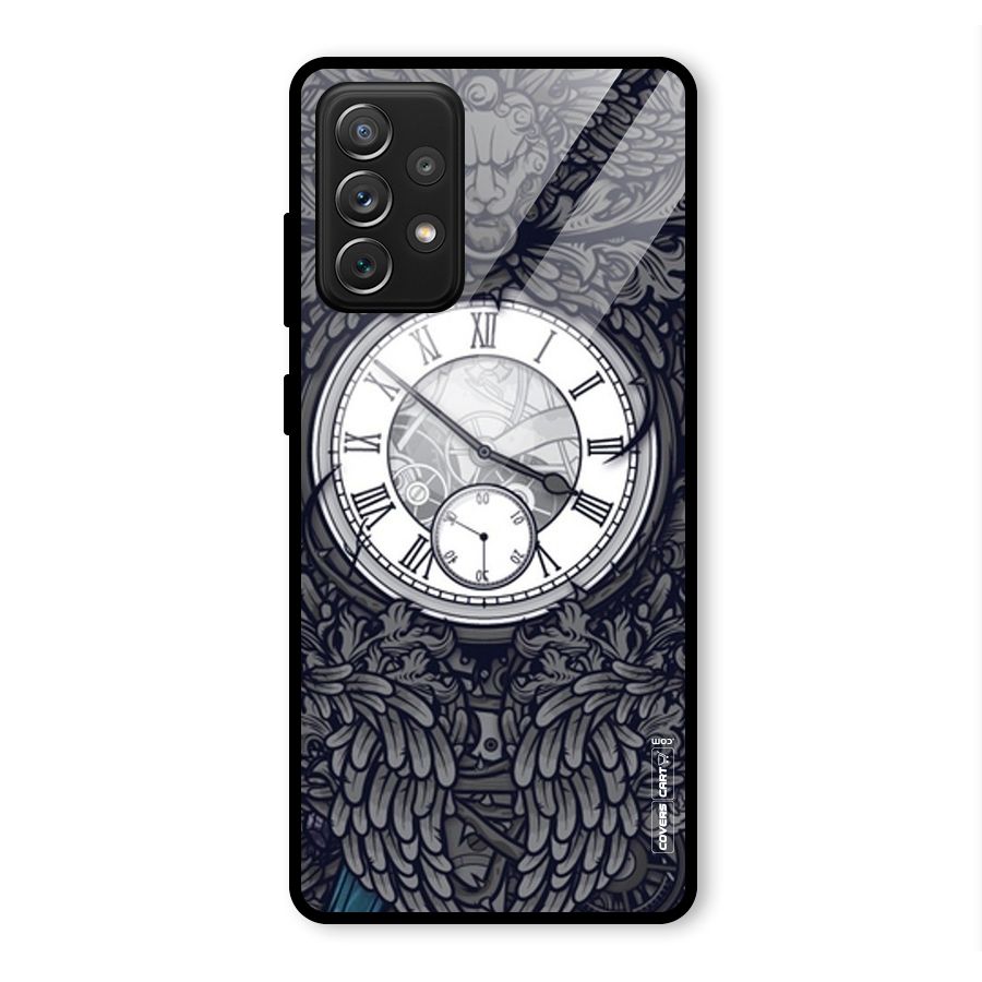 Artsy Wall Clock Glass Back Case for Galaxy A72