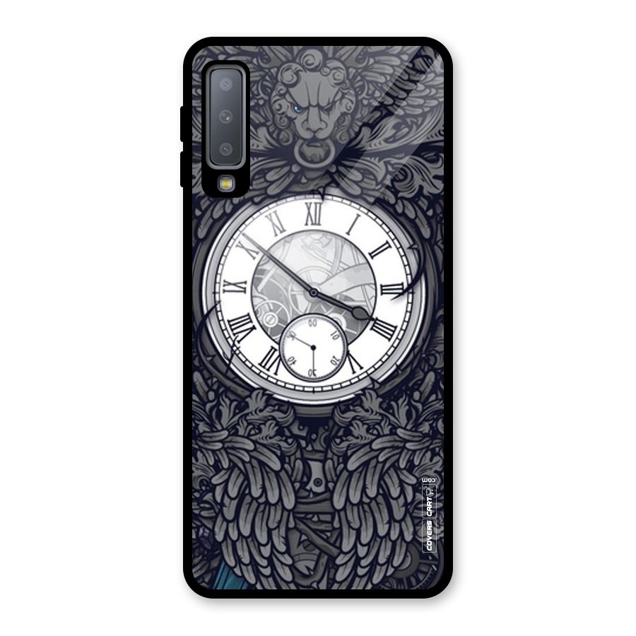 Artsy Wall Clock Glass Back Case for Galaxy A7 (2018)