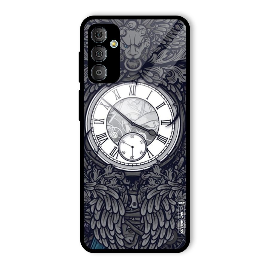 Artsy Wall Clock Glass Back Case for Galaxy F23