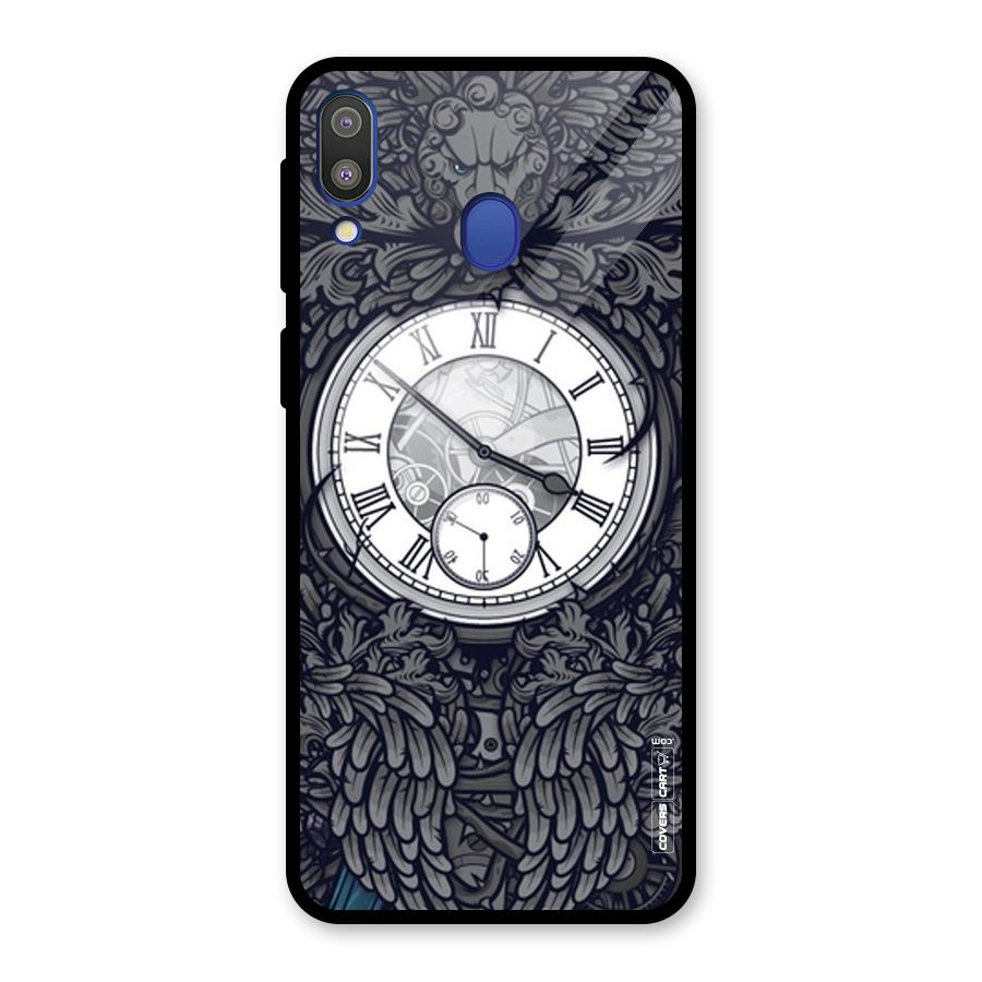 Artsy Wall Clock Glass Back Case for Galaxy M20