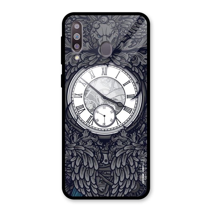 Artsy Wall Clock Glass Back Case for Galaxy M30