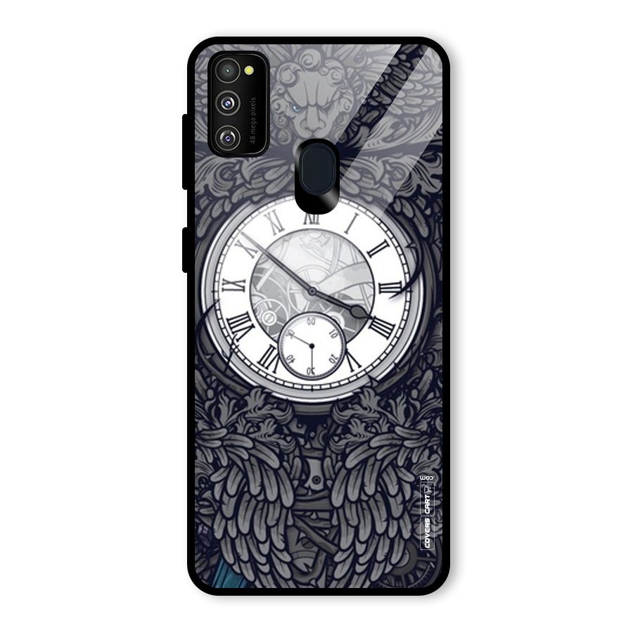 Artsy Wall Clock Glass Back Case for Galaxy M30s