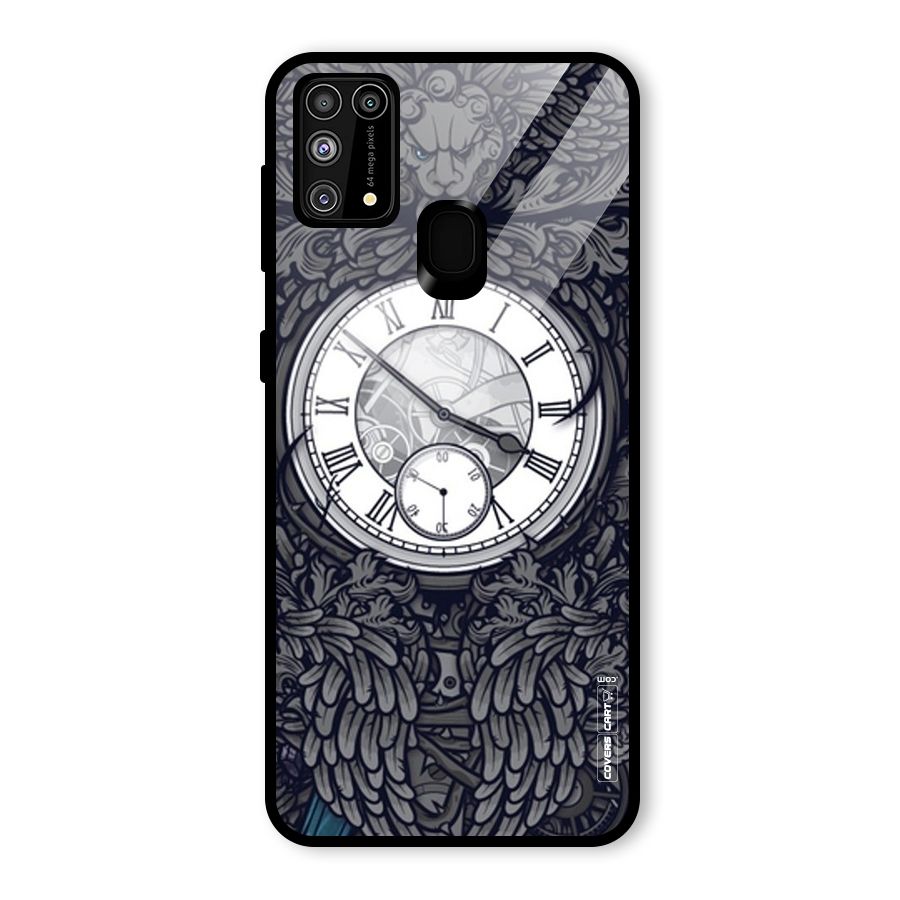 Artsy Wall Clock Glass Back Case for Galaxy M31
