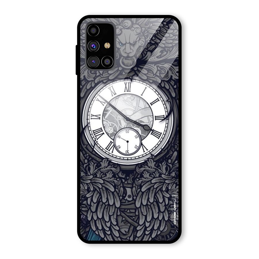 Artsy Wall Clock Glass Back Case for Galaxy M31s