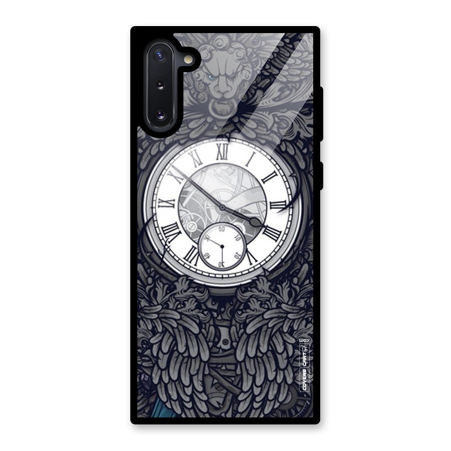 Artsy Wall Clock Glass Back Case for Galaxy Note 10