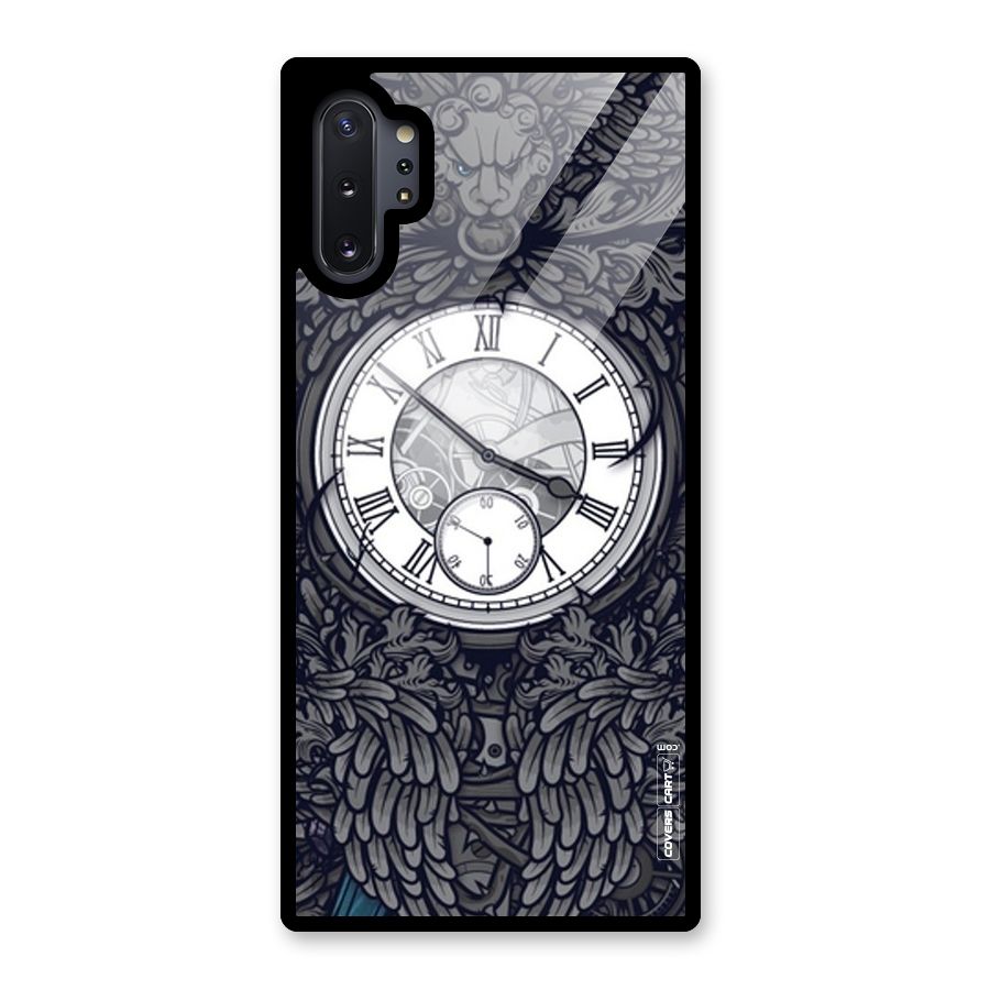 Artsy Wall Clock Glass Back Case for Galaxy Note 10 Plus
