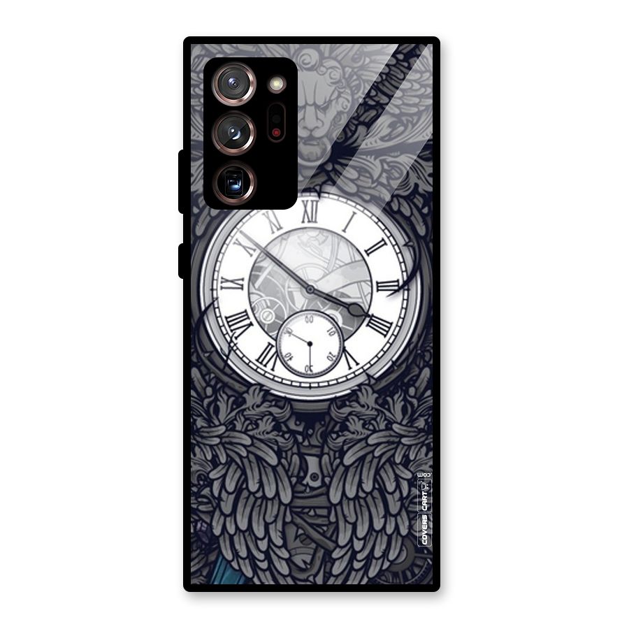 Artsy Wall Clock Glass Back Case for Galaxy Note 20 Ultra