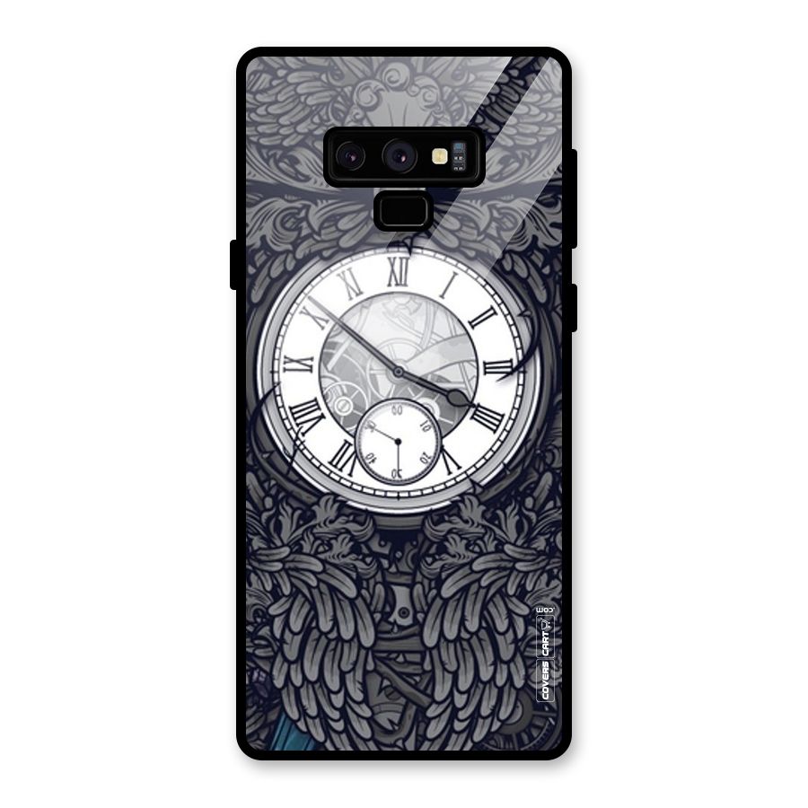 Artsy Wall Clock Glass Back Case for Galaxy Note 9