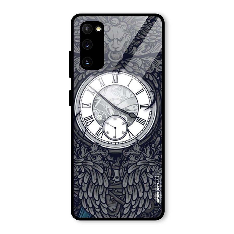 Artsy Wall Clock Glass Back Case for Galaxy S20 FE