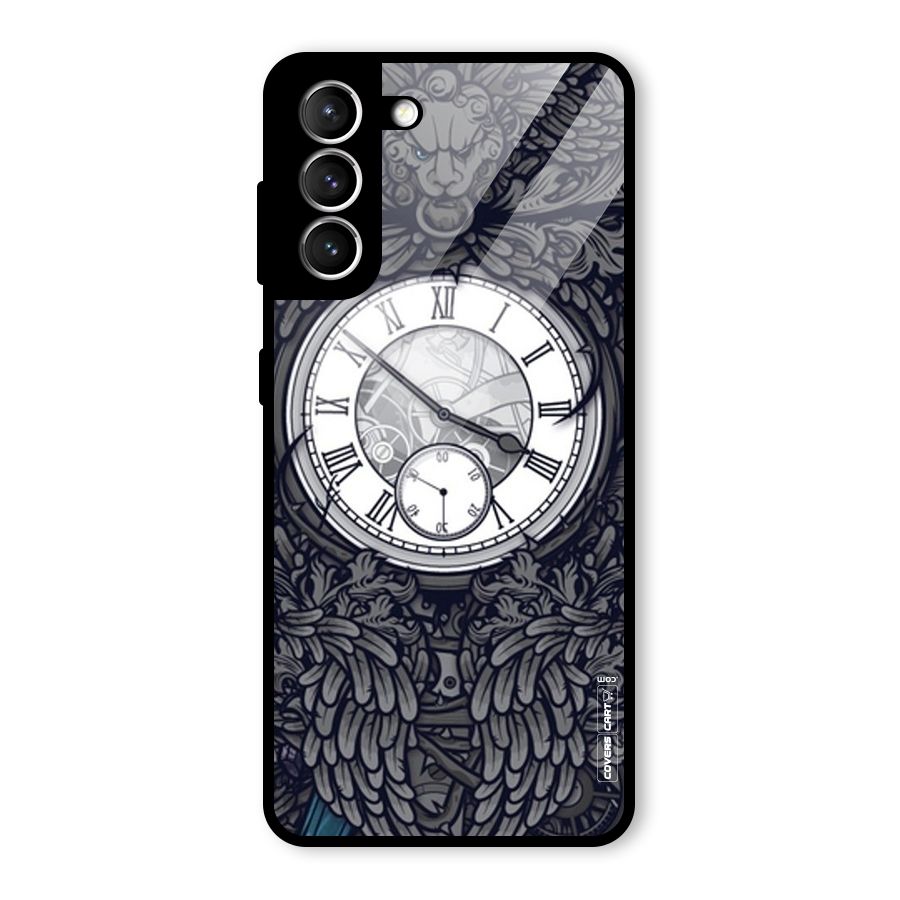 Artsy Wall Clock Glass Back Case for Galaxy S21 5G