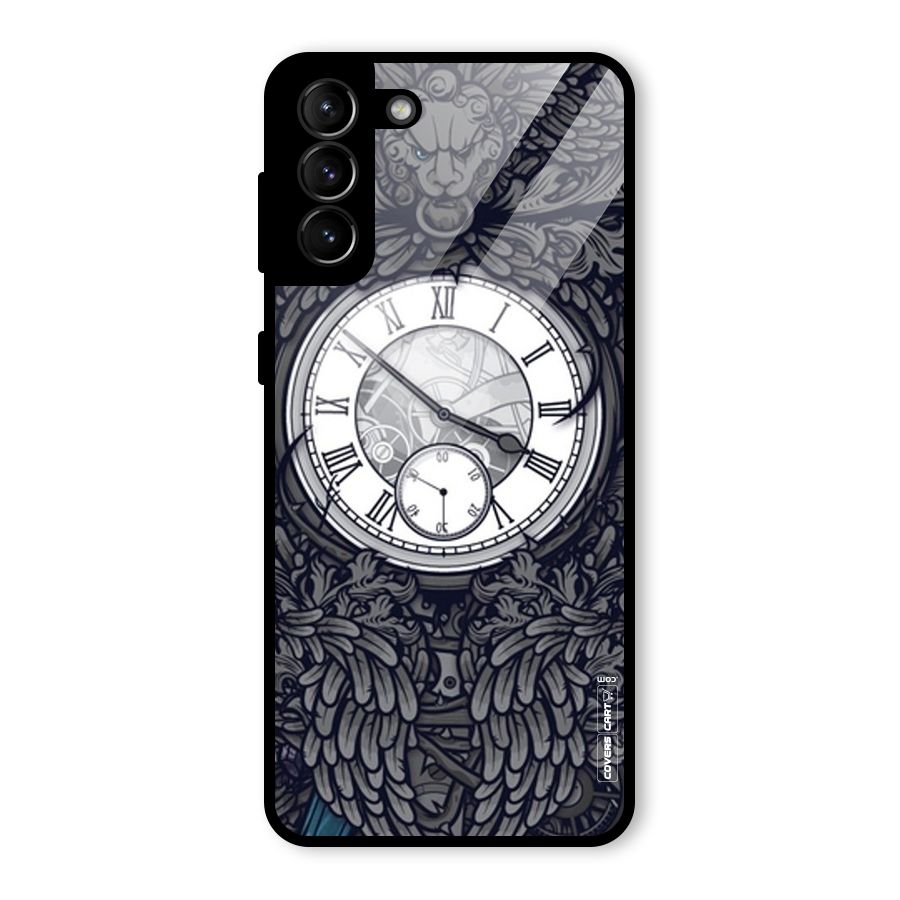 Artsy Wall Clock Glass Back Case for Galaxy S21 Plus