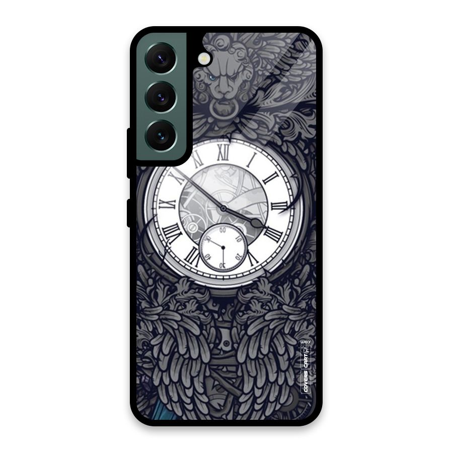 Artsy Wall Clock Glass Back Case for Galaxy S22 5G