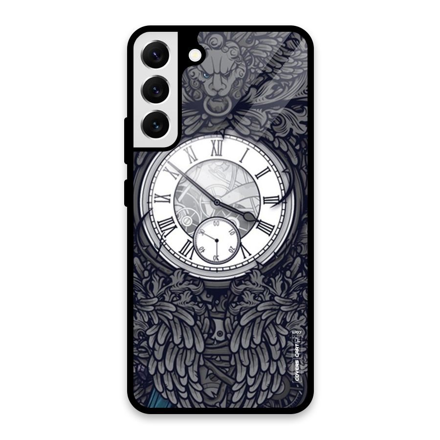 Artsy Wall Clock Glass Back Case for Galaxy S22 Plus 5G