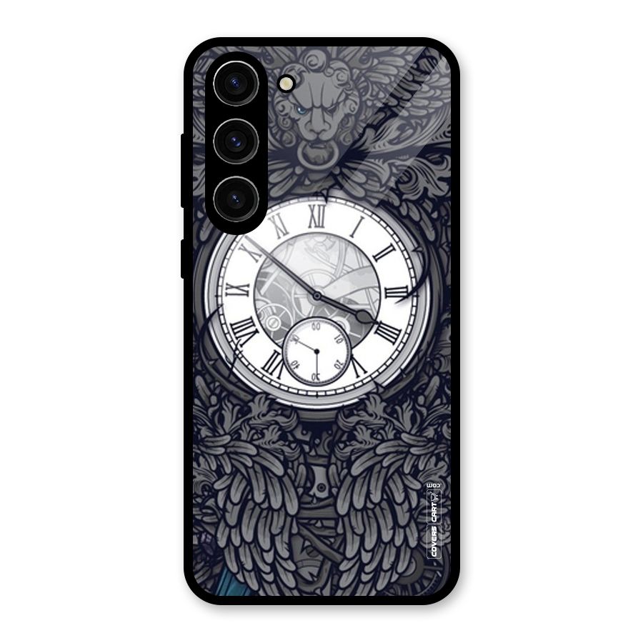 Artsy Wall Clock Glass Back Case for Galaxy S23 Plus