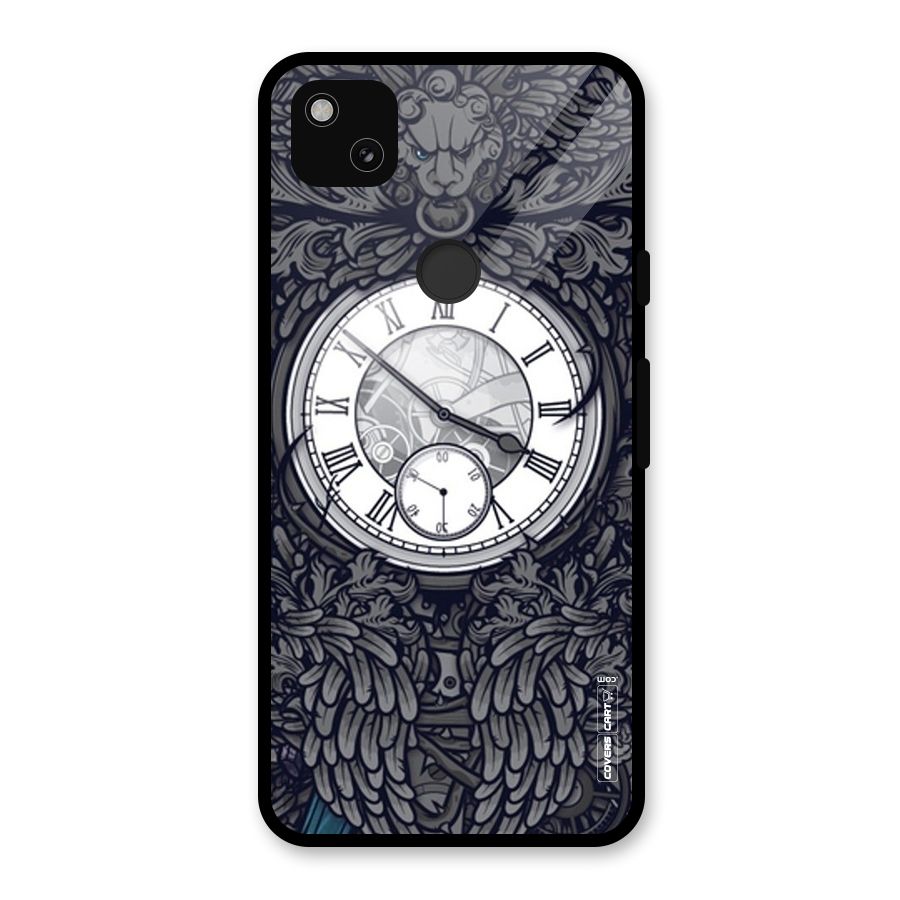 Artsy Wall Clock Glass Back Case for Google Pixel 4a