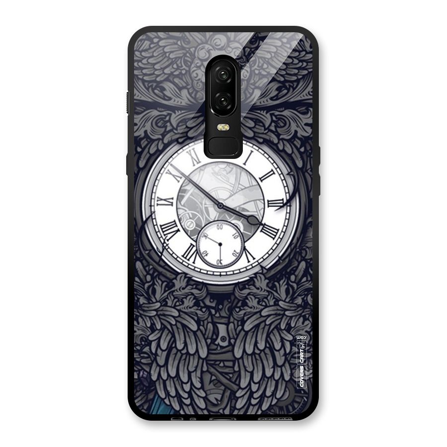 Artsy Wall Clock Glass Back Case for OnePlus 6