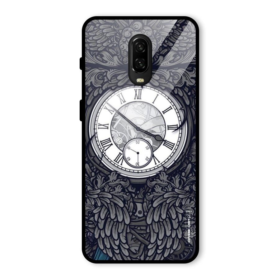 Artsy Wall Clock Glass Back Case for OnePlus 6T