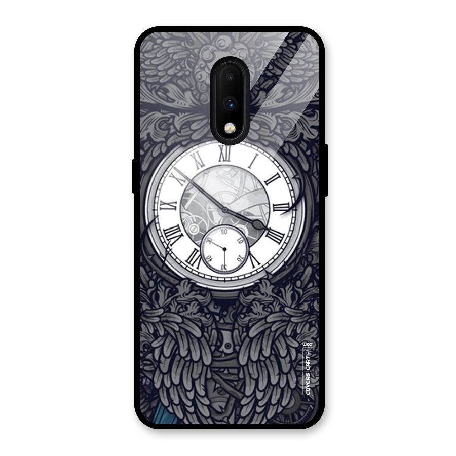 Artsy Wall Clock Glass Back Case for OnePlus 7