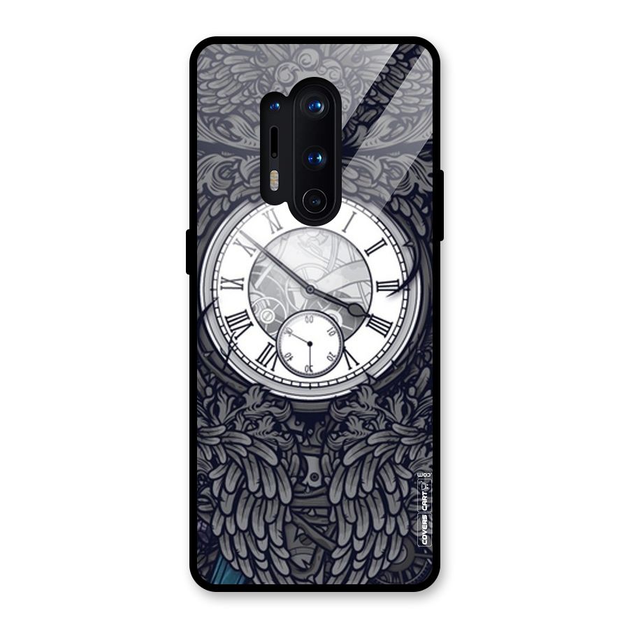 Artsy Wall Clock Glass Back Case for OnePlus 8 Pro