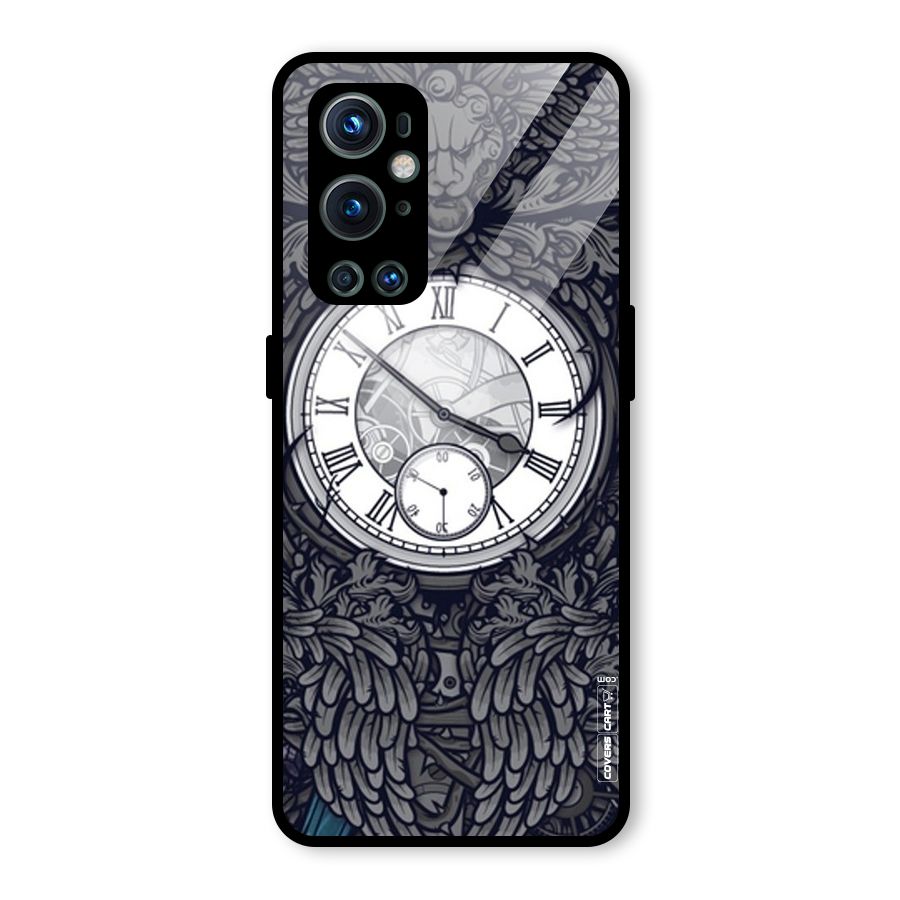 Artsy Wall Clock Glass Back Case for OnePlus 9 Pro