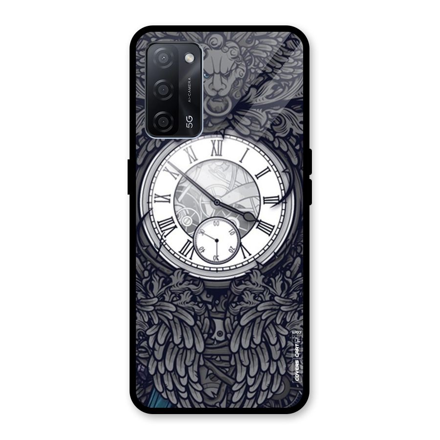 Artsy Wall Clock Glass Back Case for Oppo A53s 5G