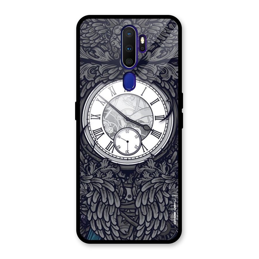 Artsy Wall Clock Glass Back Case for Oppo A9 (2020)