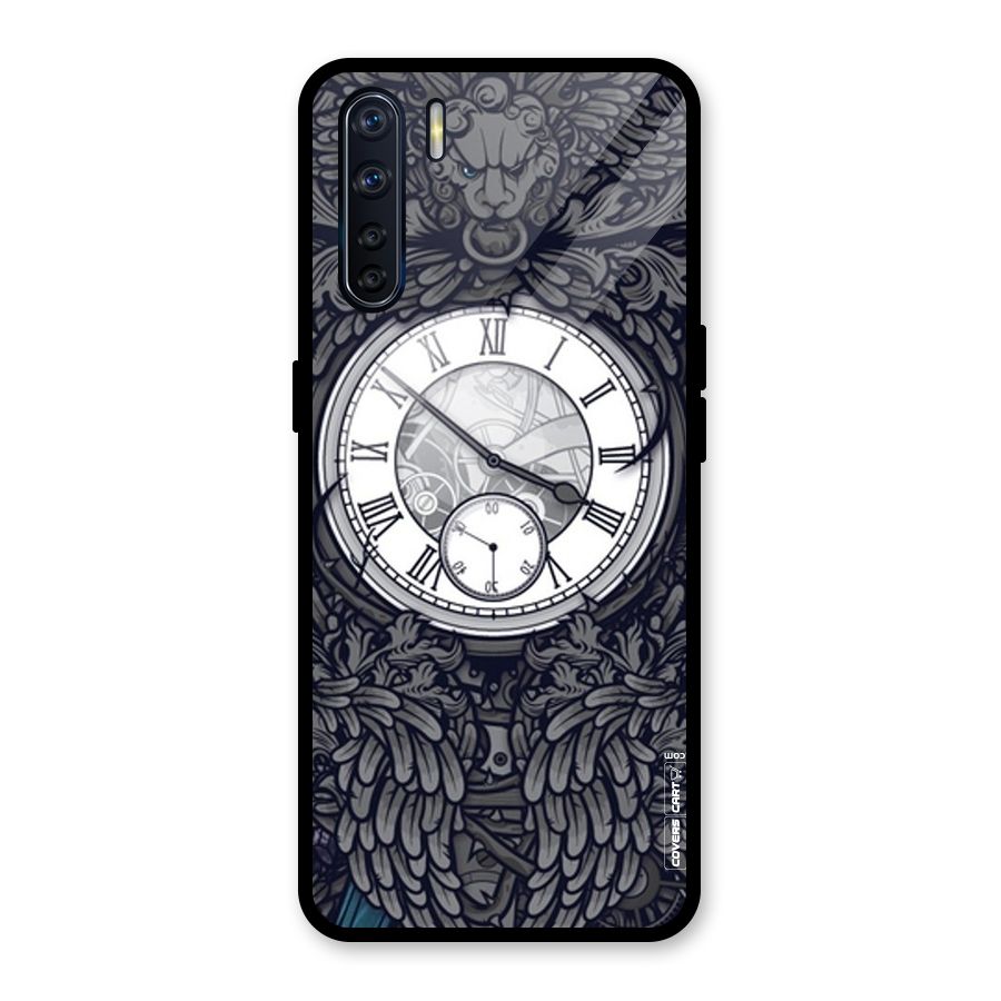 Artsy Wall Clock Glass Back Case for Oppo F15