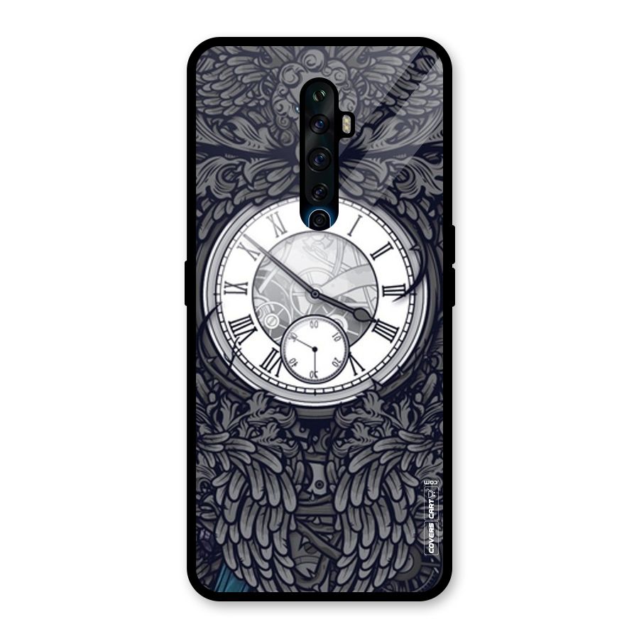 Artsy Wall Clock Glass Back Case for Oppo Reno2 F